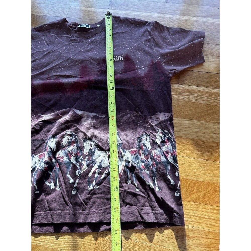 Kith T Shirt Horses Mountains Burgundy Red 100% Cotton Rare Size Men’s M Graphic - Picture 9 of 9